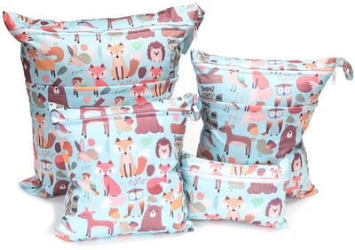 Dailygoods- Luiers - Stoffen Luiers - Natte Zak met Ritssluiting - Opvouwbaar - Lichtgewicht - Organizer voor Baby's - Polyester Waterdicht TPU - Opbergtas