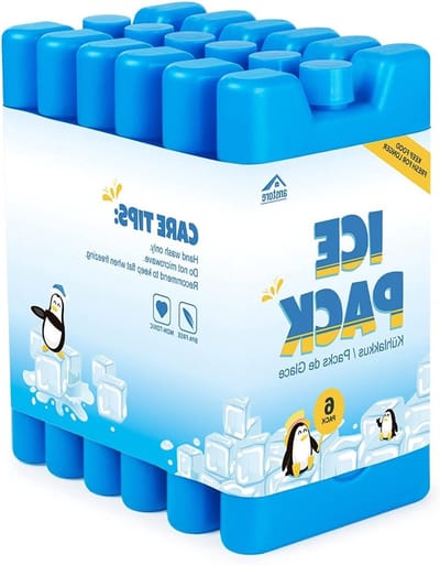 Blauwe Koelelementen voor Koeltas - 6 Stuks Herbruikbare IJsblokjes, Ruimtebesparend, Ideaal voor Lunchbox en Kamperen