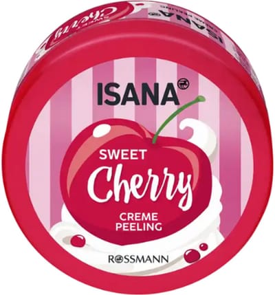 Isana Crèmepeeling Sweet Cherry 200 ml | Soft Peeling Scrub - Vegan Formule | Zoete kersen geur