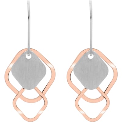 Orphelia 'Inez' Dames 925 Sterling Zilveren Oorbellen - Zilver/Rose ZO-7391