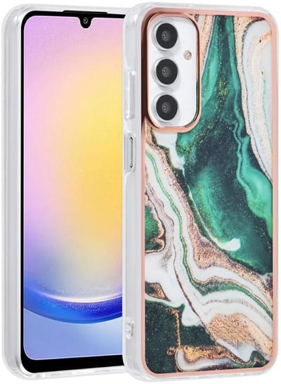 Multimedia & Accessoires Siliconen Marmer Harde Back Cover Case Hoesje geschikt voor Samsung Galaxy A36 5G – TPU – Harde Plastic – Groen