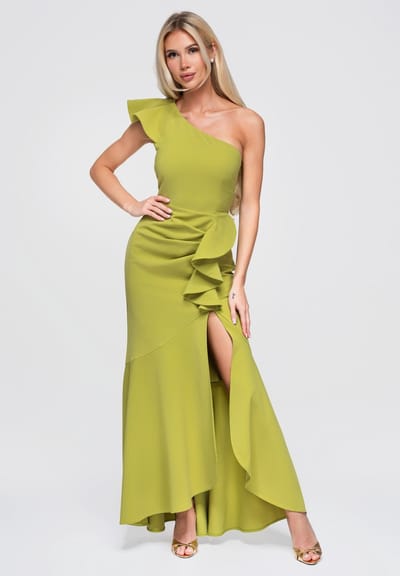 LARICA Jurk - Mouwloos - Rits - Effen Groen XS
