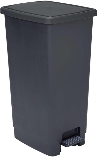 Dailygoody - Pedaalemmer - Afvalbak - Duurzaam en stevig - Zwart en antraciet - Compact en lichtgewicht - Geschikt voor keuken, kantoor, werkplaats en.