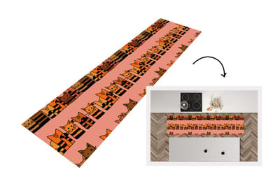 Keukenloper - Loper keuken - Katten - Patronen - Dieren - Kinderen - 200x50 cm - Keukenloper vinyl