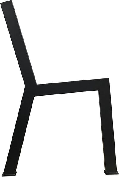 FLE - Stalen bankpoot zwart n vorm 2,5 bij 51,5 cm en hoogte 76 cm (koker 2,5 x 5 cm)