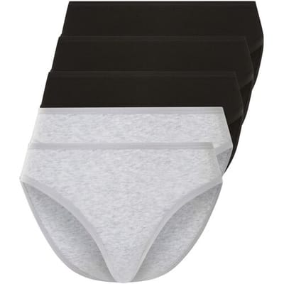 esmara Dames slips 5 stuks (Zwart/grijs, XS (32/34))