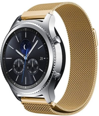 By Qubix - Compatible Samsung bandje - Geschikt voor Samsung Gear S3 Milanese bandje - goud