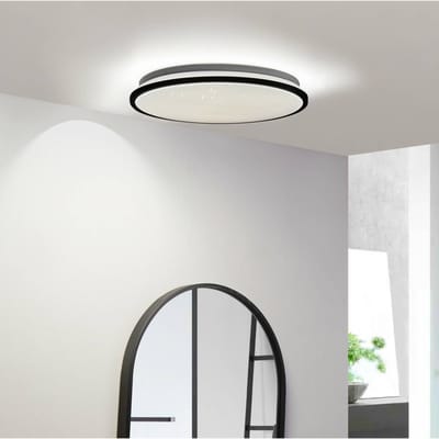Lindby LED plafondlamp Glane, Ø 38 cm, zwart/wit, IP44