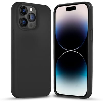 Coverzs Solid silicone case geschikt voor Apple iPhone 14 Pro (zwart) - iPhone 14 Pro hoesje zwart - iPhone 14 Pro case geschikt voor Apple - Luxe siliconen hoesje met 3-laags bescherming