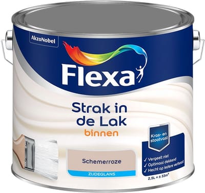 Flexa - Strak In De Lak Binnenlak Zijdeglans - Schemerroze - Mengverf - 2,5 L