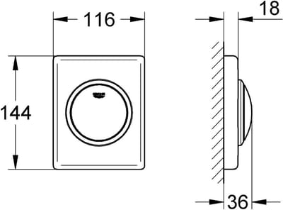 Bedieningsplaat Toilet - Spoelplaat Kunststof - Toilet Spoelen - Wandmontage - 1 Aantal - Alpinewit