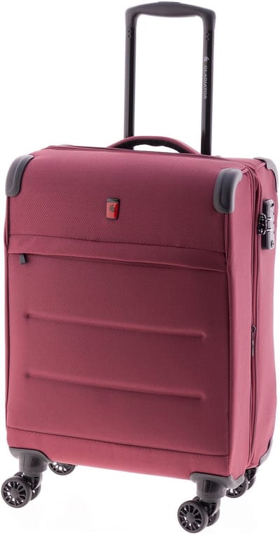 Gladiator 4700 4 wielen Cabinewagen 55 cm met uitbreidingsplooi - Zachte bagage - TSA slot - red