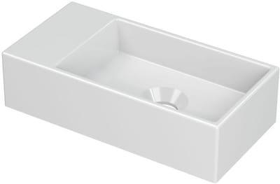 INK - Fontein Porselein Links Zonder Kraangat - 360x180x90 mm - Glans Wit
