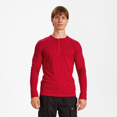 Engel Extend Grandad T-shirt met lange mouwen 9257-565 - Tomato Red - L