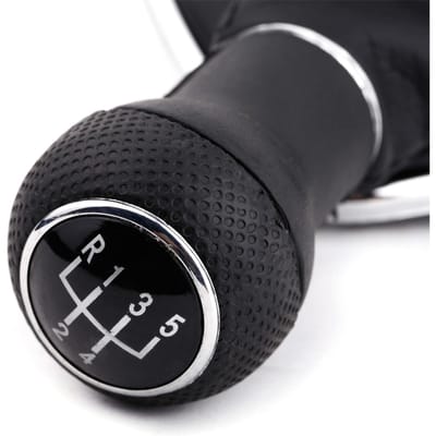 Nouveau Pommeau de Levier de Vitesse 5 Vitesses Soufflet Noir Cuir PU Remplacement pour VW Golf Bora Jetta GTi MK4 1999 2004 noir