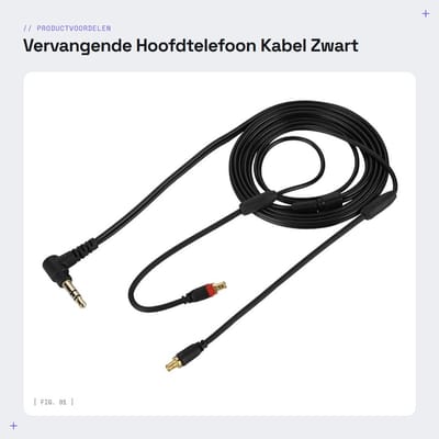 Dailygoods- Hoofdtelefoon Kabel - 3.5mm Goud Geplateerde Plug - Zacht TPE - Duurzaam - Hoge Geluidskwaliteit - Compatibel met Meerdere Apparaten - Headphone Kabel