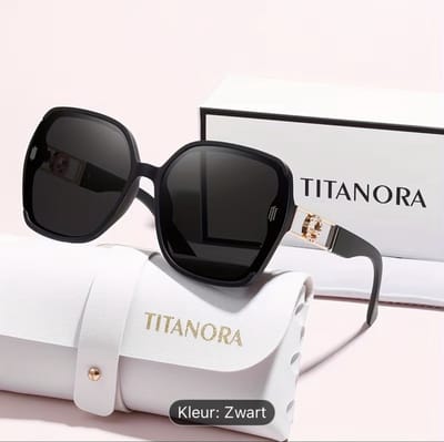 Mooie luxe zonnebril merk Titanora kleur zwart