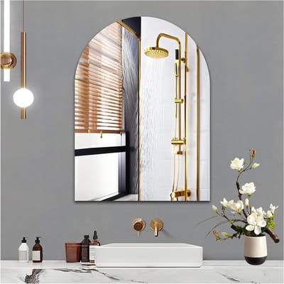 Ovale Wandspiegel voor Badkamer, 40 x 30 cm, HD Glas, Decoratieve Spiegel zonder Frame, Make-up Spiegel voor Slaapkamer en Woonkamer