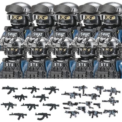 Militaire Figuren Mobiele Eenheid Soldaat Bouwstenen Stad Commando Unieke Krachten SWAT Wapens Vest Blokken Kinderspeelgoed Cadeau