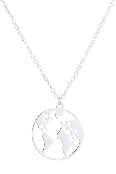 Ketting met Wereldbol Zilverkleurig