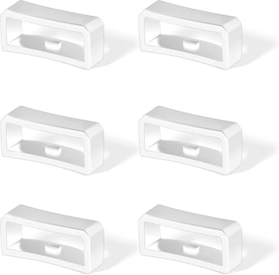 6-delige Silicone Horlogeband Houder 18mm, Vervangingsringen voor Smartwatch Band en Wristband Bevestiging (Wit)