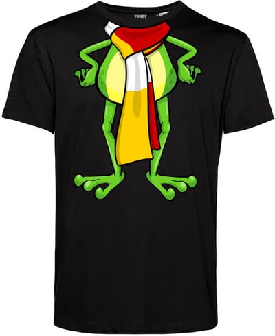 T-shirt Oeteldonk Sjaal Kikker | Carnavalskleding heren dames | Carnaval kostuum | Foute Party | Zwart | maat XS