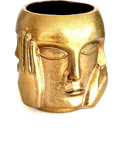 Vaas Ponto goud -Interieur - Decoratie - Voor binnen - Cadeau - Geschenk - Verjaardag - Geboorte - Valentijn - Nieuwjaar - Kerst