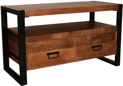 TV meubel industrieel mangohout Ilse 100cm tv kast duurzaam mango massief hout tv-meubel