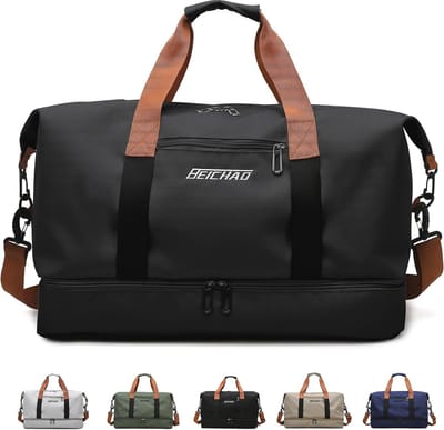 Duffle Bag voor Reizen en Sport met Schoenenvak en Natvak - Opvouwbare Weekendtas voor Dames en Heren