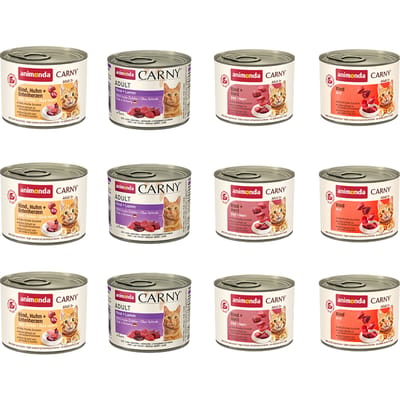 12x200g Adult Combinatie met Rund Animonda Carny Kattenvoer