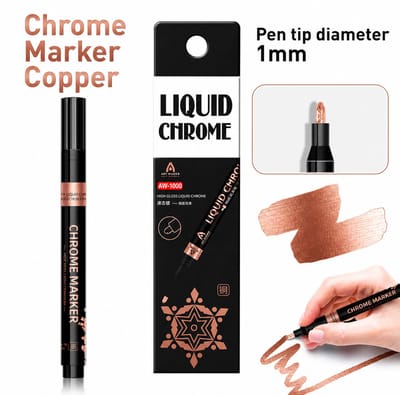 TLVX Brons Koperen Chrome Marker / Permanente Chrome Markeer Stift Koper / Glas / Rubber / Metaal / Papier / Kunststof / Permanente marker pen voor Auto / Motor / Scooter / Fiets / E-Bike / Fatbike / Hobby / Bandenstift / Copper Chroom Waterproof