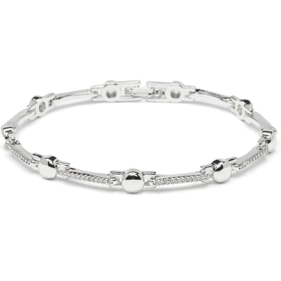 Luxenter Armband met glanzende zirkonia en rhodiumafwerking - Rarix