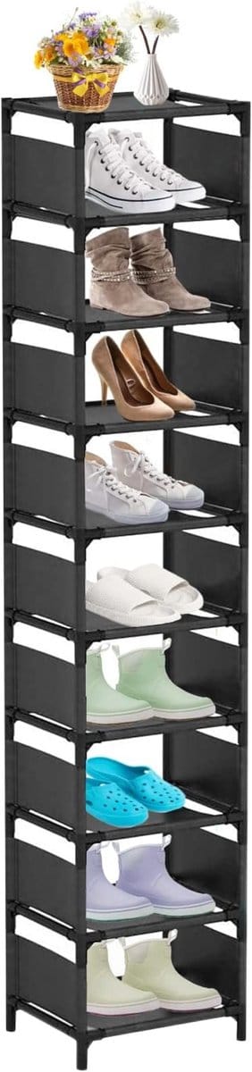 Verticaal schoenenrek met 10 lagen, ruimtebesparende opbergoplossing voor schoenen en accessoires