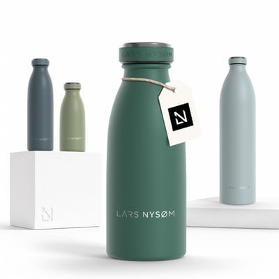 LARS NYSØM Ren Roestvrijstalen drinkfles 350ml - BPA-vrij geïsoleerde waterfles 0,35 Liter (Pine Green)