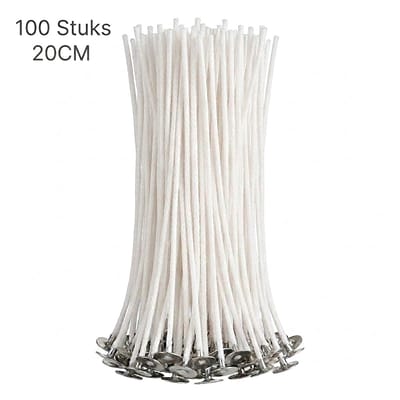 Consumerce® Kaarsenlont 20cm – 100 Stuks – Kaarslont – Zelf Kaarsen Maken – Kaarslonten – Kaars Lont Set – Kaarsen Lonten – Kaarsvet – Kaarswax – Kaarslontjes Mal