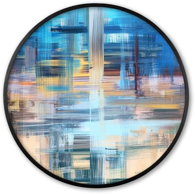 Poster in lijst Rond - Fotolijst 60x60 cm - Posters - Olieverf - Abstract - Schilderij - Ronde posterlijst zwart - Decoratie - Wanddecoratie woonkamer - Muurdecoratie slaapkamer