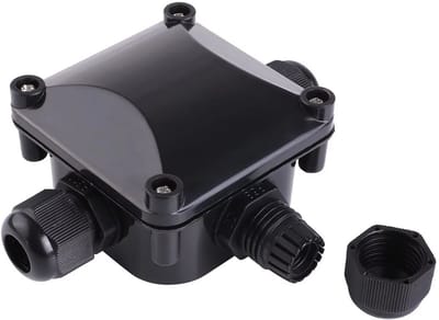 Aansluitdoos - Behuizing - Kabeldoos - Opbergbox - 3-Weg - Waterdicht - IP68 Externe Elektrische Aansluitdoos - Zwart - Ondergronds met Kabelconnector - Voor Buitengebruik - 10 stuks