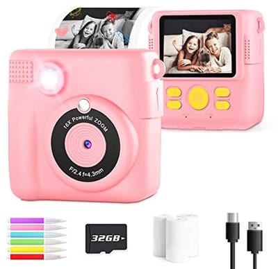 Kindercamera voor kinderen - Instant Print Camera 1080P HD voor Creatieve Foto's en Video's