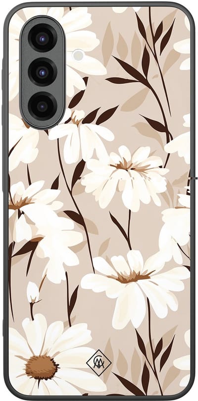Casimoda® hoesje - Geschikt voor Samsung Galaxy A26 - In Bloom - Zwart TPU Backcover - Planten - Bruin/beige