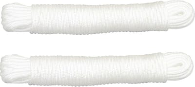 AMIG Touw - 2x - 15 meter - D3mm - polypropyleen - 50 kg - wit - waslijn - tuin