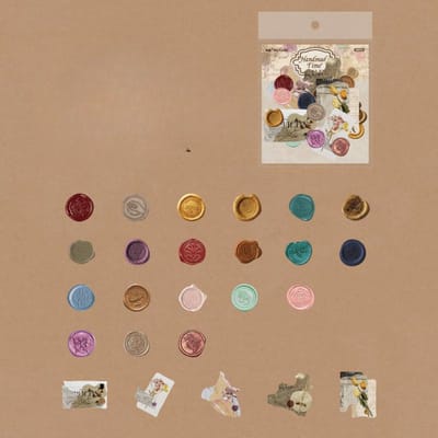 Lot de 50 autocollants vintage en papier vélin faits à la main, matériel de scrapbooking décoratif, collage artistique, papeterie, autocollants esthétiques