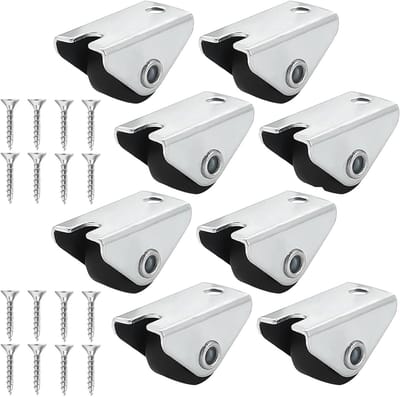 Kleine Rubber Wielen met Stalen Topplaat, 15 mm, 8 Stuks, Niet Rotatable, Ideaal voor Meubels, Huishoudelijke Apparaten en Doe-Het-Zelf Projecten