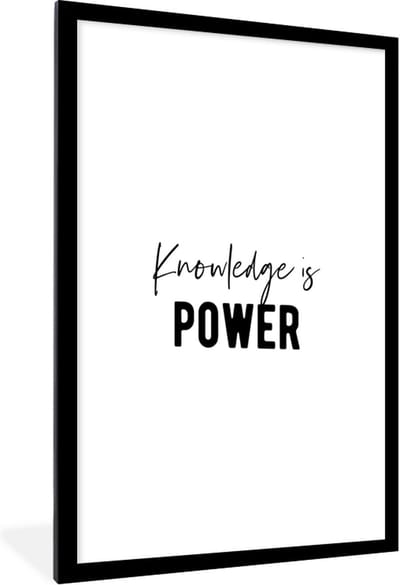 Fotolijst incl. Poster - Quote - Power - Studeren - 60x90 cm - Posterlijst