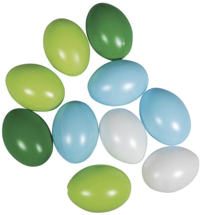 Paaseieren - 10x - pastel - kunststof - 6 cm - paasversiering - paasdecoratie - pasen