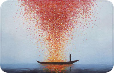 Badmat 80x50 cm - Antislip - Wolk - Confetti - Boot - Wateroppervlakte - Badmatten voor badkamer - Badkamermat - Douchemat - Badkamer mat
