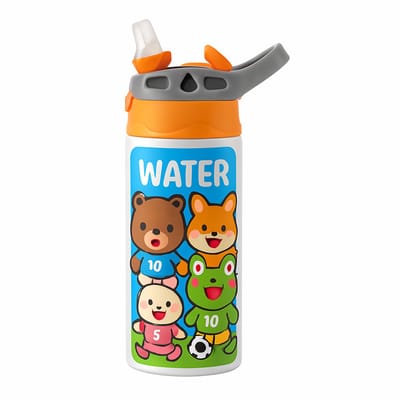 Stijlvolle il_1140xN.4680380511_m9e1 Drinkfles – Minimalistische Fles voor Design Liefhebbers - Waterfles voor kinderen (wit/oranje)