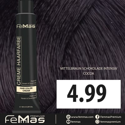 Femmas (4.99) - Haarverf - Intense chocolade middenbruine - 100ml