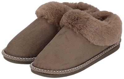 Apollo Pantoffels Dames - Home slippers - Teddy sloffen - Taupe - Suède - maat 39/40