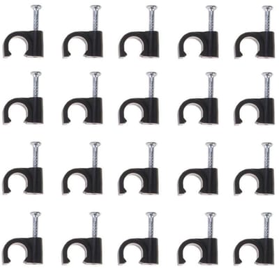 Kabelclips - Kabelbeheer - Netjes Organiseren - Duurzaam Kunststof Staal - 100 stuks - Zwart