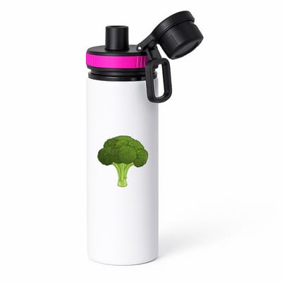Hacebo® - Brocoli waterfles met draaidop roze - Groente - Groente liefhebbers - kool - gezond eten - water fles - 850ML